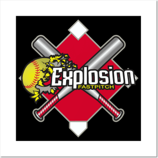 Explosion Softball Logo Posters and Art